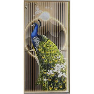 LEDクリスタル ポーセリン孔雀A with ダイアモンド120*60