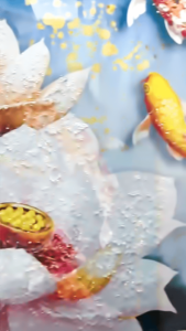 クリスタル ポーセリン キャンバス 鯉A with ダイヤモンド 120*60